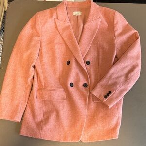 LOFT Coral Double-Breasted Blazer